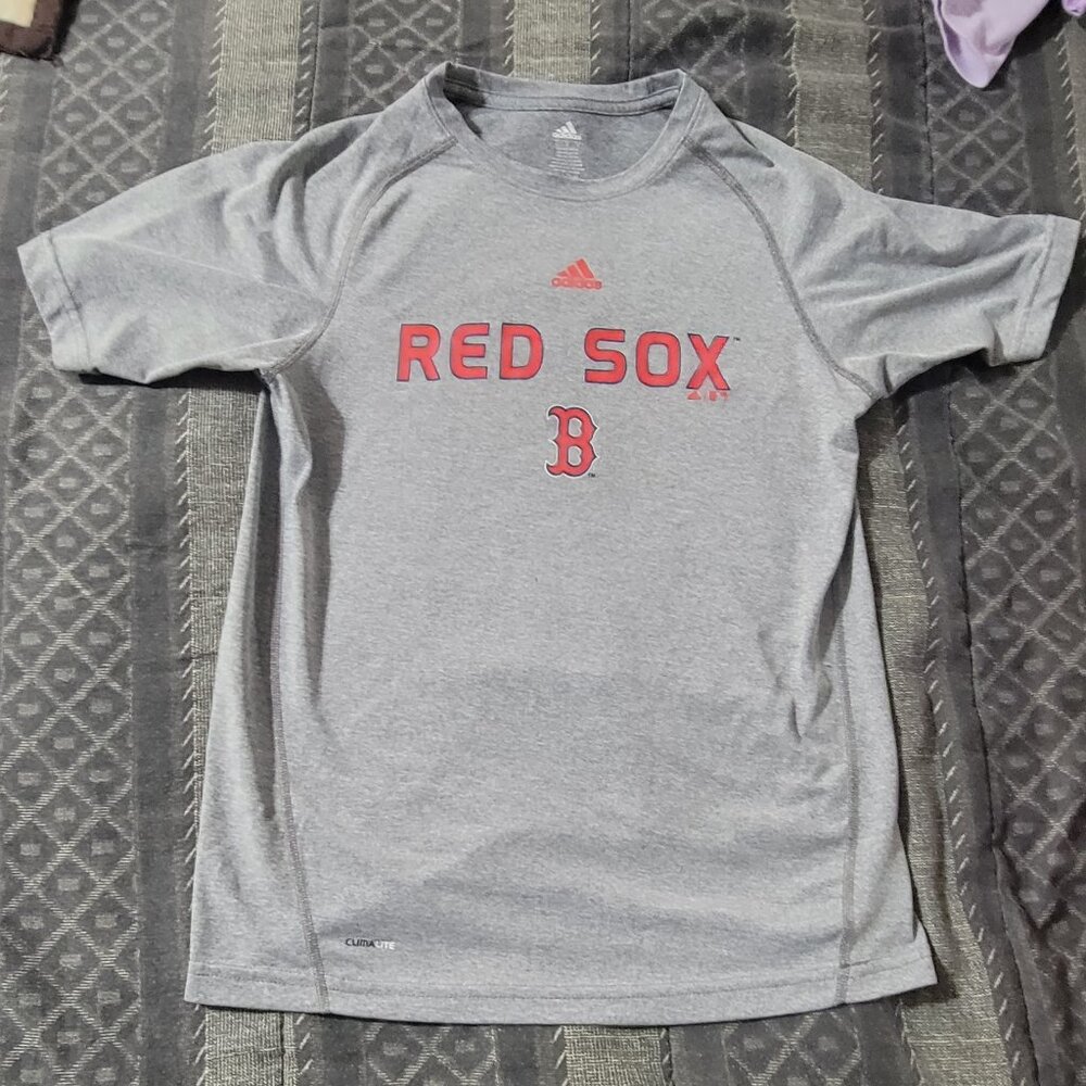Red sox jersey material gray womens large